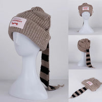 2022 Winter Skullies Cute Women Long ears  fox Hat Crochet Knitted Hat Costume Beanie Hats Women christmas Gift Hip-hop Cap