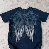90s Affliction Dark Angel Wings T-shirt Woman Street American Dark Fashion Street Style With Antique Details Man Short Sleeves