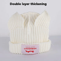 2022 Winter Skullies Cute Women Long ears  fox Hat Crochet Knitted Hat Costume Beanie Hats Women christmas Gift Hip-hop Cap