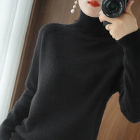Turtleneck Pullover Fall/winter Cashmere Sweater Women Pure Color Casual Long-sleeved Loose Pullover Bottoming Women's