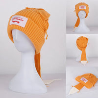 2022 Winter Skullies Cute Women Long ears  fox Hat Crochet Knitted Hat Costume Beanie Hats Women christmas Gift Hip-hop Cap