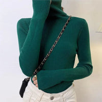 Women's Sweater Knitted Pullover Sweater Women New Sweaters Ladies Turtleneck Top Women Bottoming Jumper Winter Clothes Woman