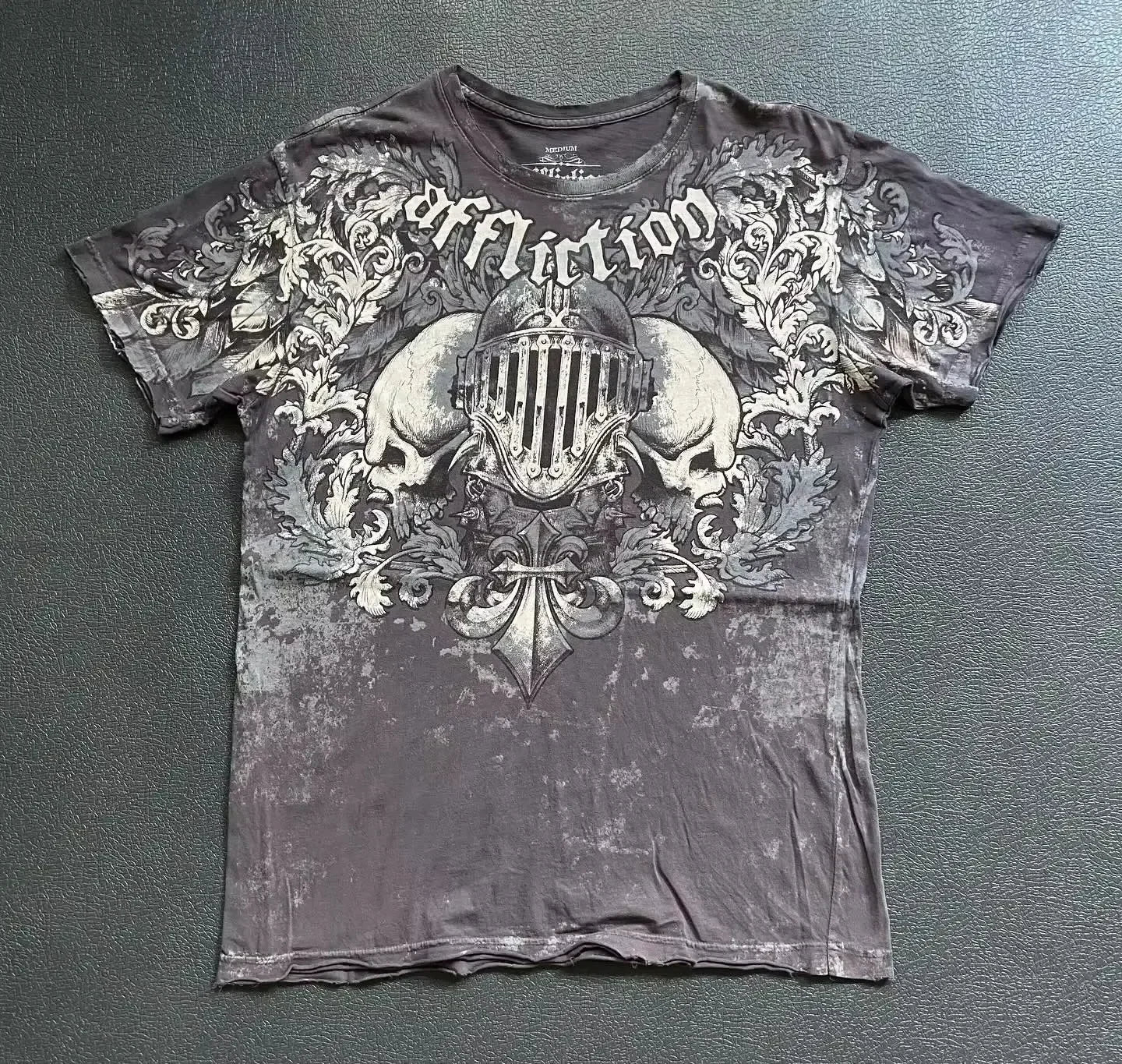 90s Affliction Dark Angel Wings T-shirt Woman Street American Dark Fashion Street Style With Antique Details Man Short Sleeves