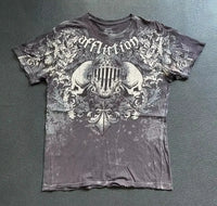 90s Affliction Dark Angel Wings T-shirt Woman Street American Dark Fashion Street Style With Antique Details Man Short Sleeves
