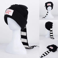 2022 Winter Skullies Cute Women Long ears  fox Hat Crochet Knitted Hat Costume Beanie Hats Women christmas Gift Hip-hop Cap