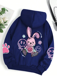 Women Hoodies Hip Hop Street Casual Printed Female Hoodies Oversize Fashion Loose 2025 Sweatshirts Autumn Warm Fleece Clothing