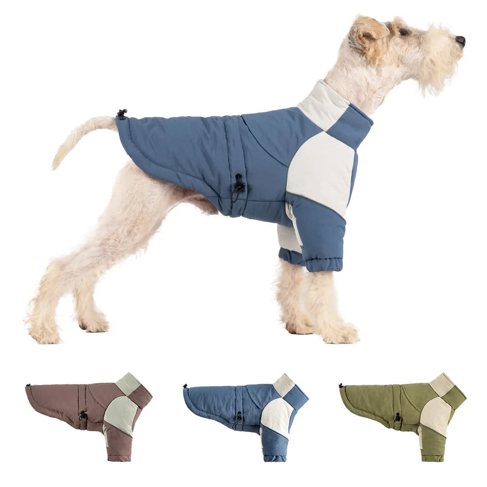 Winter Windproof Dog Coat, Warm Two-Legs Cotton Jacket for Small Medium Large Dogs, Cozy Cold Weather Pet Apparel