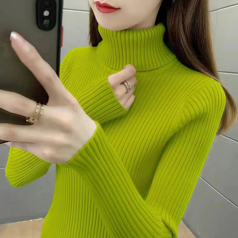2024 New Women Turtleneck Winter Sweater Women Long Sleeve Knitted Women Sweaters And Pullovers Female Jumper Tricot Tops