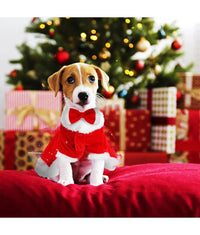 1 Set Dog Christmas Costume Dog Santa Claus Apparel Dress Puppy Winter Dressing  Holiday Party Costume Dog Apparel With Bow
