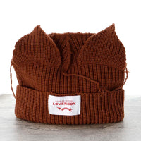 2022 Winter Skullies Cute Women Long ears  fox Hat Crochet Knitted Hat Costume Beanie Hats Women christmas Gift Hip-hop Cap