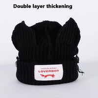 2022 Winter Skullies Cute Women Long ears  fox Hat Crochet Knitted Hat Costume Beanie Hats Women christmas Gift Hip-hop Cap