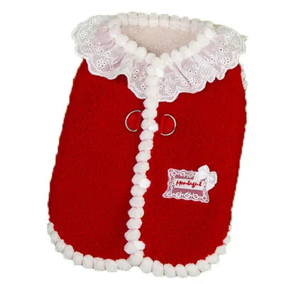 Sweet Dog Clothes Winter Pink Red Fleece Vest Jacket For Small Dogs Chihuahua Dachshund Pet Apparels Puppy Coat Jacket Outfit XL