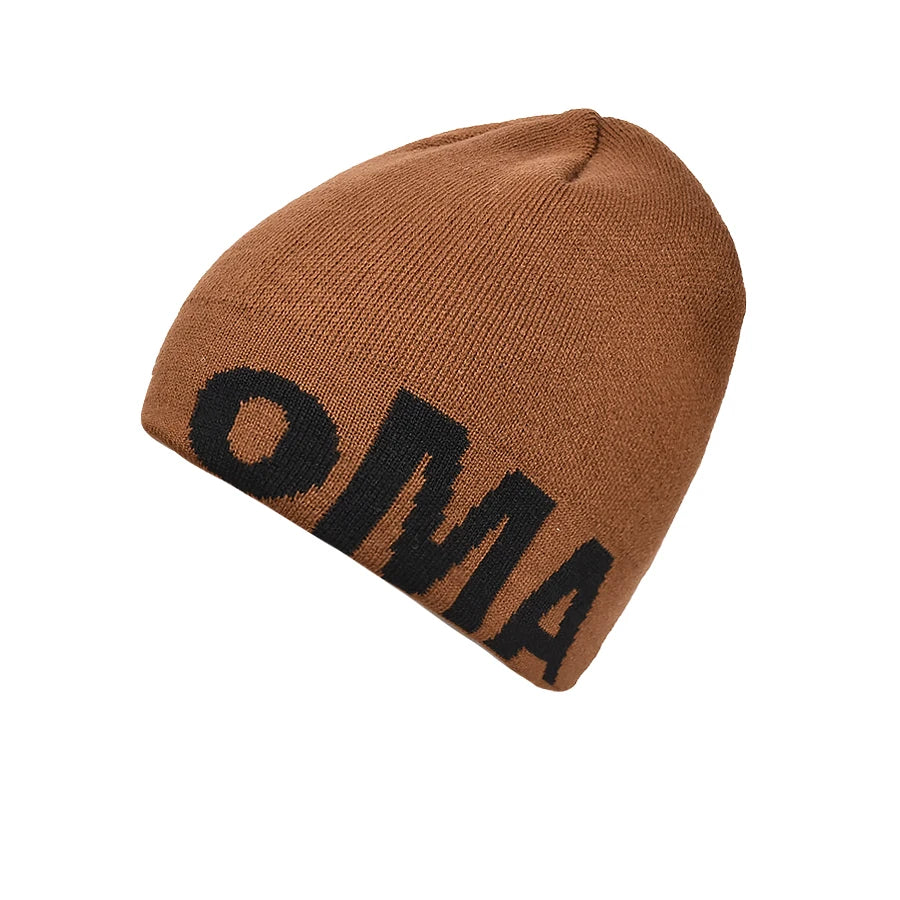 Warm Skate Fashion Simple Beanies Casual Versatile ins New Men Women American Style Jacquard OMA Letters Wool Knitted Hats