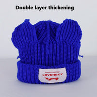 2022 Winter Skullies Cute Women Long ears  fox Hat Crochet Knitted Hat Costume Beanie Hats Women christmas Gift Hip-hop Cap