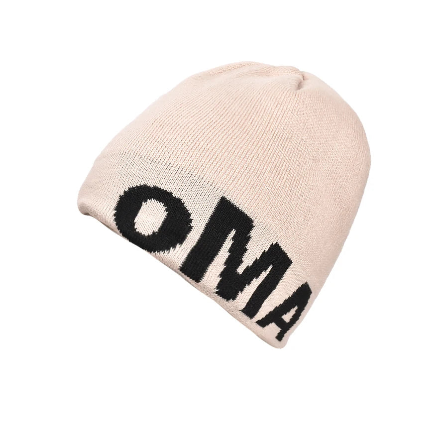 Warm Skate Fashion Simple Beanies Casual Versatile ins New Men Women American Style Jacquard OMA Letters Wool Knitted Hats