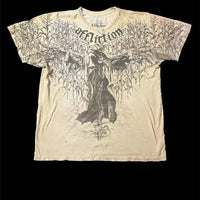 90s Affliction Dark Angel Wings T-shirt Woman Street American Dark Fashion Street Style With Antique Details Man Short Sleeves