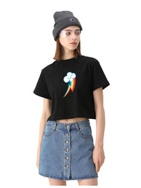 Rainbow Dash Cutie Graphics Design Cute Sexy Crop Tee Women's Street Fashion Rock Style T-Shirts High-Quality Anime Casual Tops