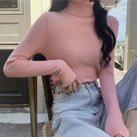 Women's Sweater Knitted Pullover Sweater Women New Sweaters Ladies Turtleneck Top Women Bottoming Jumper Winter Clothes Woman