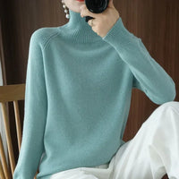 Turtleneck Pullover Fall/winter Cashmere Sweater Women Pure Color Casual Long-sleeved Loose Pullover Bottoming Women's