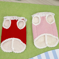 Sweet Dog Clothes Winter Pink Red Fleece Vest Jacket For Small Dogs Chihuahua Dachshund Pet Apparels Puppy Coat Jacket Outfit XL