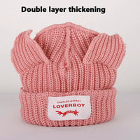 2022 Winter Skullies Cute Women Long ears  fox Hat Crochet Knitted Hat Costume Beanie Hats Women christmas Gift Hip-hop Cap