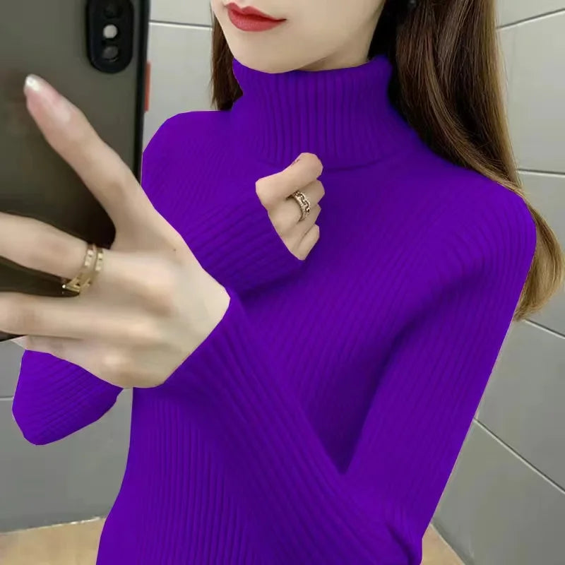 2024 New Women Turtleneck Winter Sweater Women Long Sleeve Knitted Women Sweaters And Pullovers Female Jumper Tricot Tops