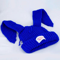 2022 Winter Skullies Cute Women Long ears  fox Hat Crochet Knitted Hat Costume Beanie Hats Women christmas Gift Hip-hop Cap