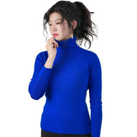 2025 Women Pullovers Turtleneck Sweater Solid Color Pile Neck Knitwear Autumn Winter Warm Jumper Tops Pull Femme Christmas Gift