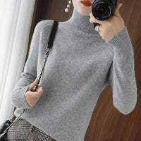Turtleneck Pullover Fall/winter Cashmere Sweater Women Pure Color Casual Long-sleeved Loose Pullover Bottoming Women's