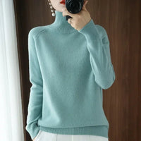 Turtleneck Pullover Fall/winter Cashmere Sweater Women Pure Color Casual Long-sleeved Loose Pullover Bottoming Women's