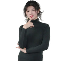 2025 Women Pullovers Turtleneck Sweater Solid Color Pile Neck Knitwear Autumn Winter Warm Jumper Tops Pull Femme Christmas Gift