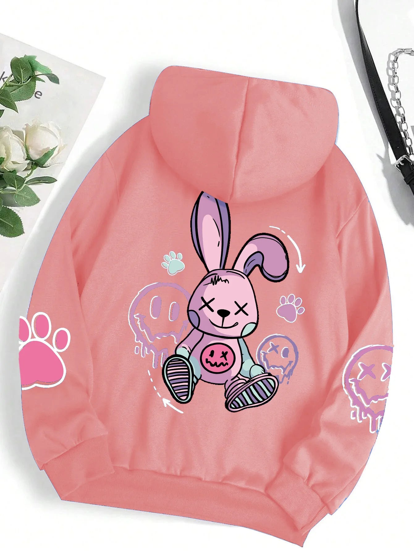 Women Hoodies Hip Hop Street Casual Printed Female Hoodies Oversize Fashion Loose 2025 Sweatshirts Autumn Warm Fleece Clothing