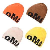 Warm Skate Fashion Simple Beanies Casual Versatile ins New Men Women American Style Jacquard OMA Letters Wool Knitted Hats