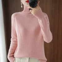 Turtleneck Pullover Fall/winter Cashmere Sweater Women Pure Color Casual Long-sleeved Loose Pullover Bottoming Women's