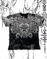 90s Affliction Dark Angel Wings T-shirt Woman Street American Dark Fashion Street Style With Antique Details Man Short Sleeves