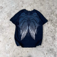 90s Affliction Dark Angel Wings T-shirt Woman Street American Dark Fashion Street Style With Antique Details Man Short Sleeves