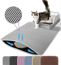 Cat Litter Mat Double Layer Pet Non Slip Big Pet Litter Box Filter MatWear Resistant Waterproof Anti-slip Cat Litter Mat