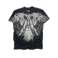 90s Affliction Dark Angel Wings T-shirt Woman Street American Dark Fashion Street Style With Antique Details Man Short Sleeves